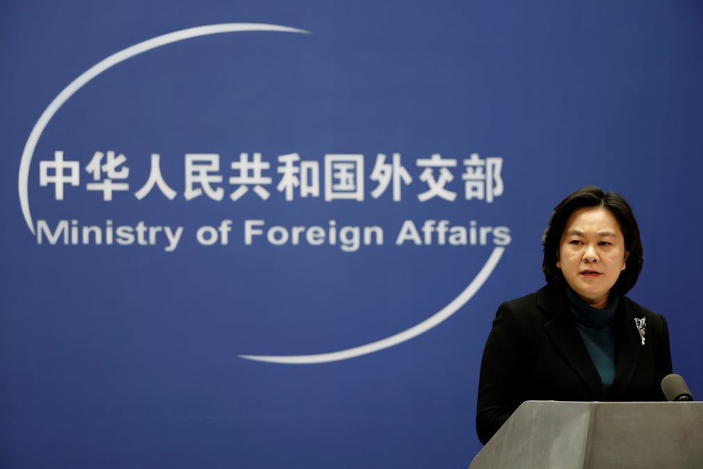 Hua chunying, porte-parole du ministere chinois des affaires etrangeres a pekin