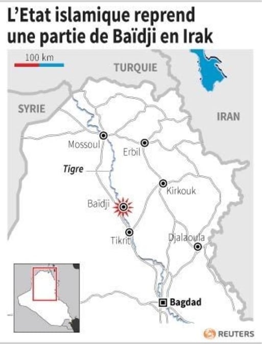 L'EI reprend une partie de la ville de Baïdji en Irak