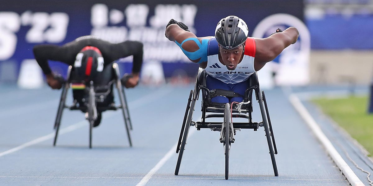 Yasser Musanganya lors des Mondiaux 2023 de para-athlétisme au stade Charléty à Paris.