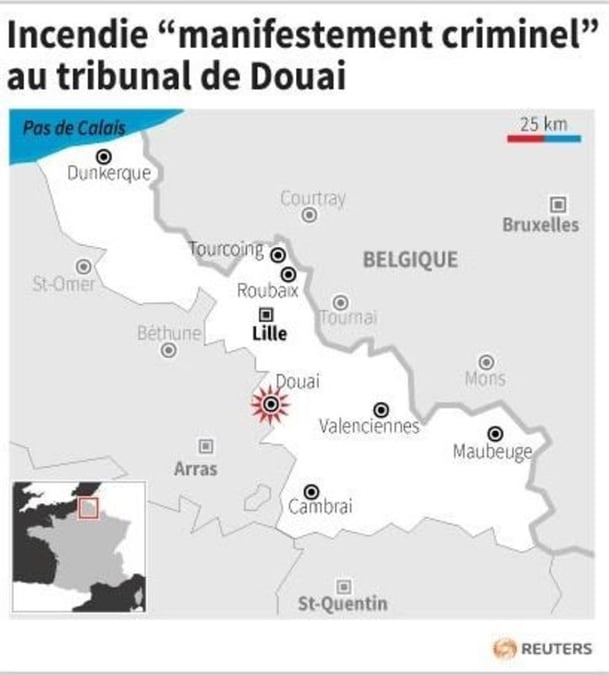 Incendie “manifestement criminel” au tribunal de douai