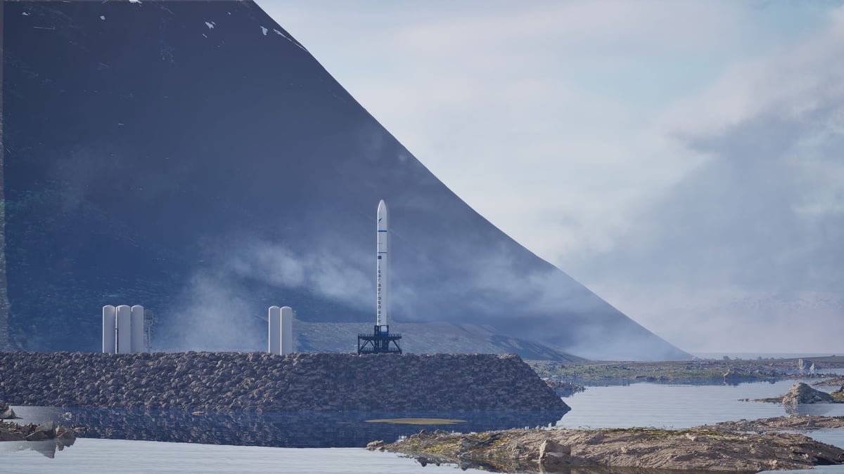 Le mini-lanceur Spectrum d'allemand Isar Aerospace sur le pas de tir d'Andøya