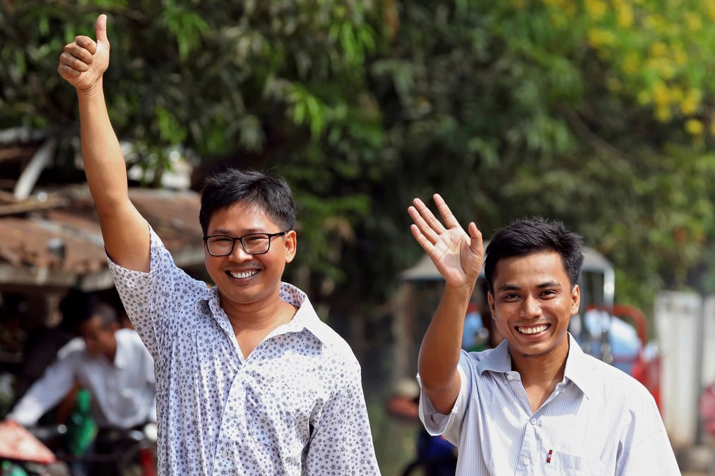 Birmanie: les deux journalistes de reuters liberes apres 500 jours de detention