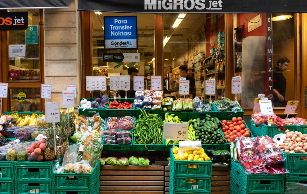 Un supermarché à Istanbul en Turquie.