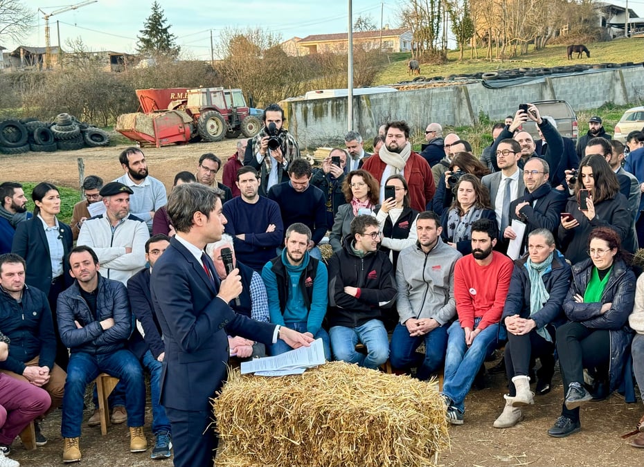 Gabriel Attal ce vendredi à Montastruc-de-Salies (Haute-Garonne)