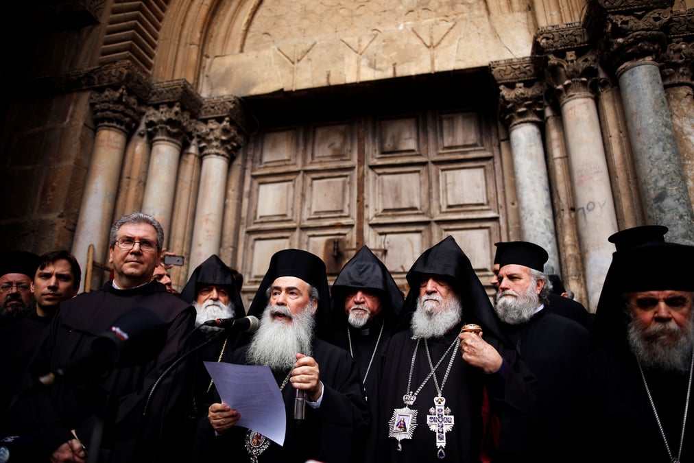 L'eglise du saint-sepulcre fermee pour protester contre israel