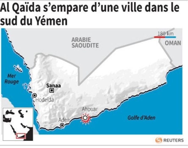 Al qaida s'empare d'une ville au yemen