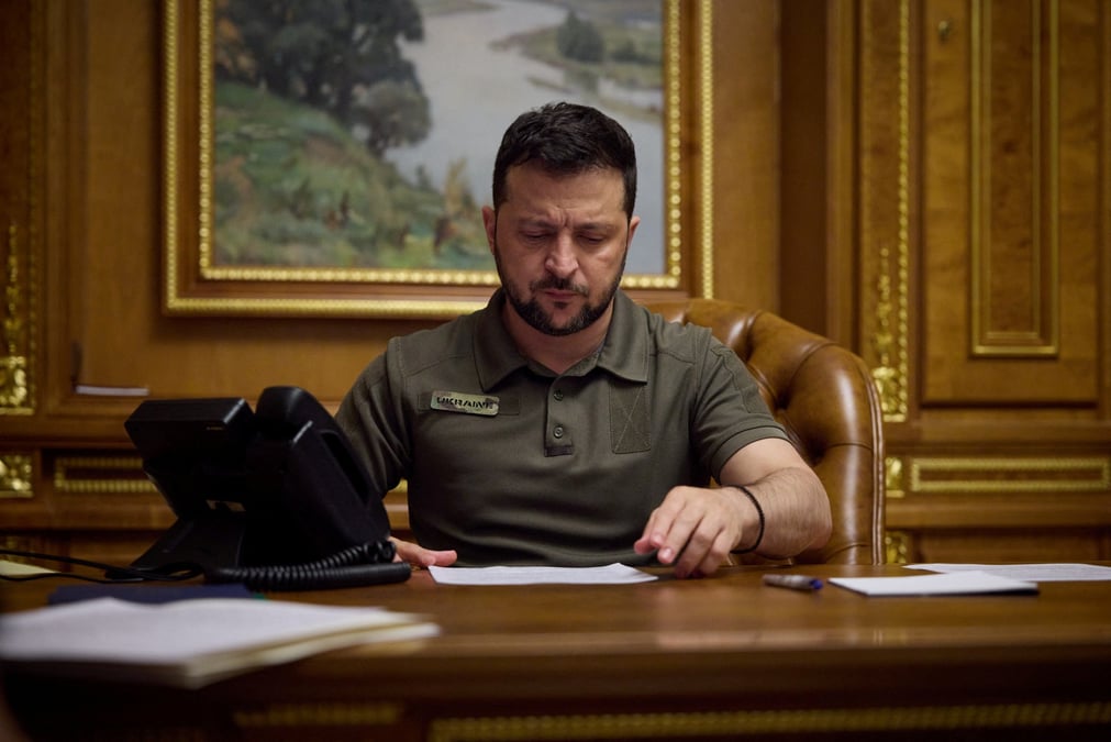 Le president ukrainien volodimir zelensky a kyiv