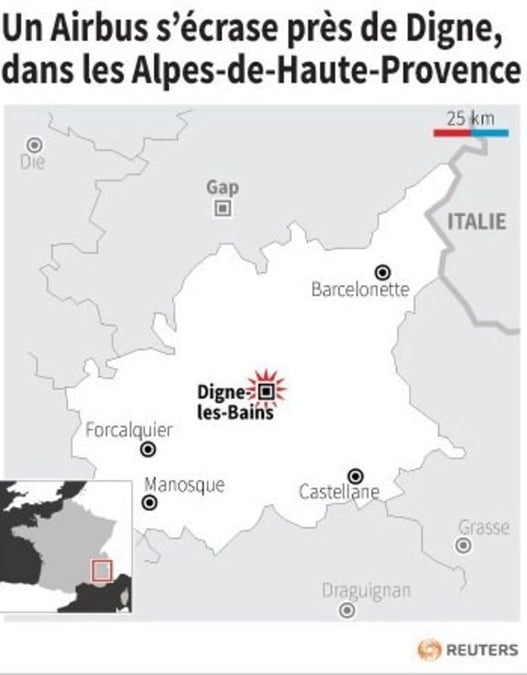 Un airbus s'ecrase pres de digne
