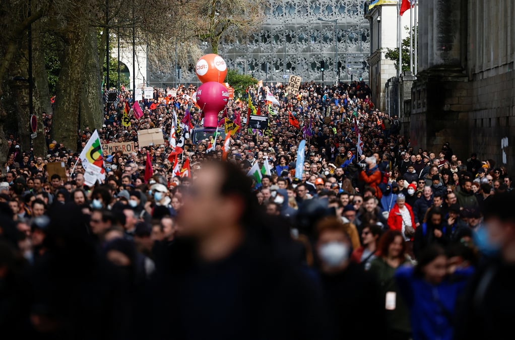 Manifestation a nantes contre la reforme des retraites