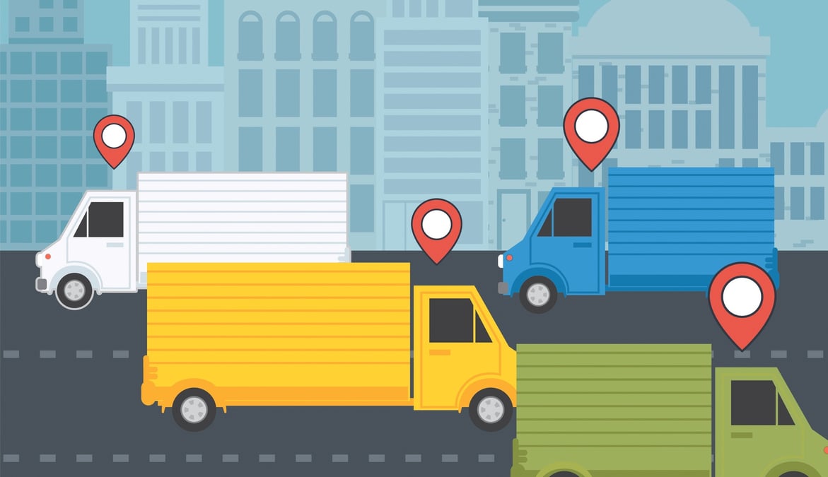 Logistique, carbone, camion, géolocalisation, ville, circulation,