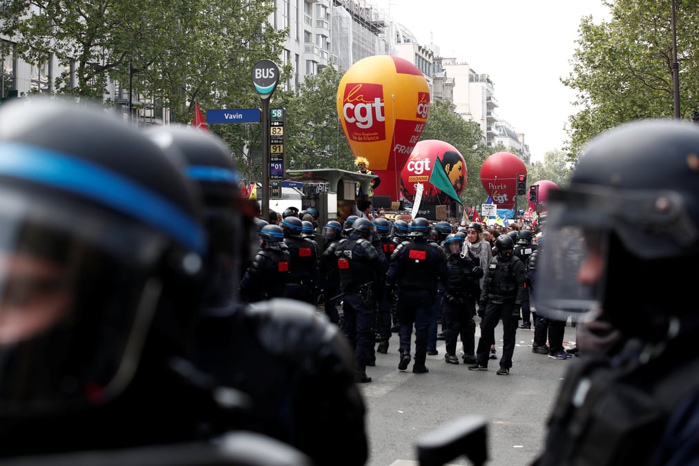 La cgt denonce une "repression inouie" lors de son defile a paris