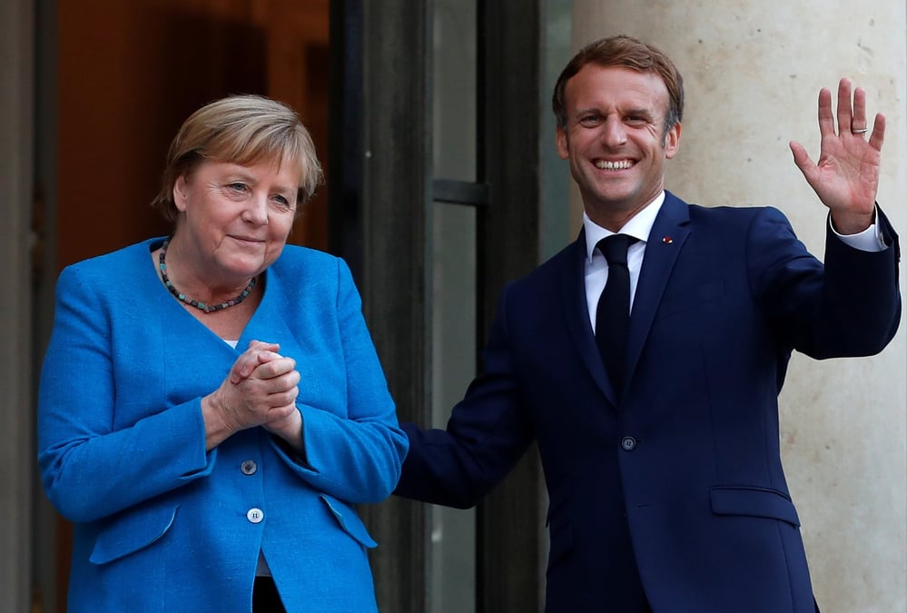 Macron et merkel promettent de cooperer jusqu'a la formation du prochain gouvernement allemand