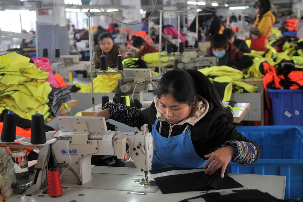 Contraction en chine dans l'industrie manufacturiere