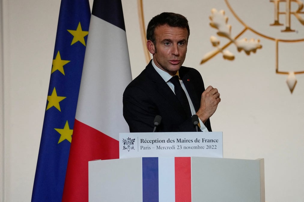 Photo d'archives: le president francais macron organise une reception pour les maires de france, a paris