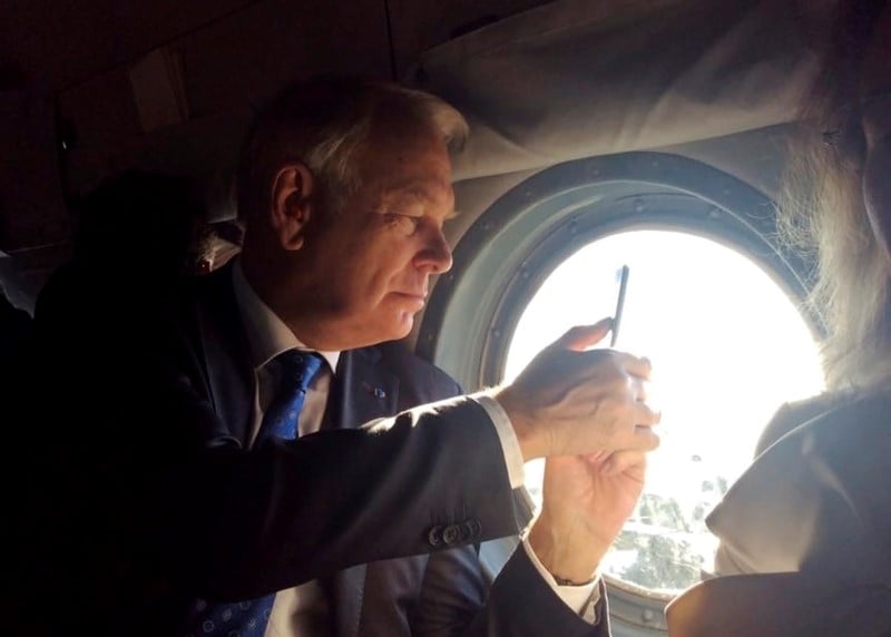 Jean-marc ayrault et son homologue allemand dans le donbass