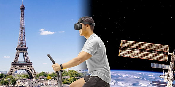 Perform VR commercialise la solution Fit Immersion qui permet de profiter de parcours motivants en réalité virtuelle pendant la pratique de sport indoor.