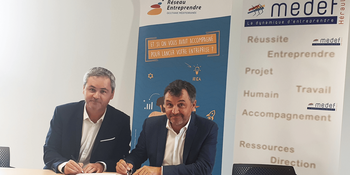 Samuel Hervé (Medef Montpellier) et Richard Marlier (REOM)