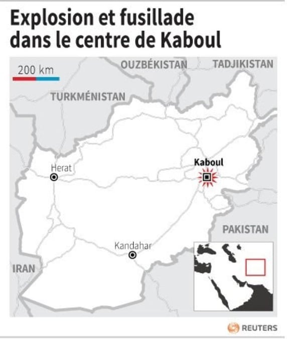 Explosion et fusillade dans le centre de kaboul