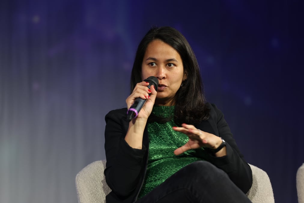 Maya Noël, la directrice de France Digitale, à Tech for Future, organisé par La Tribune à Paris le 1er avril 2025.
