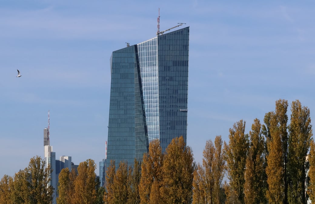 Une vue du batiment de la banque centrale europeenne (bce), a francfort