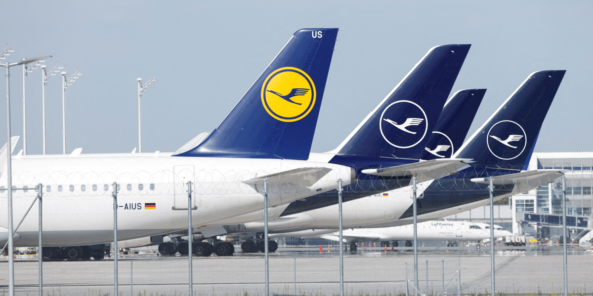 Des avions lufthansa a l'aeroport du munich, en allemagne