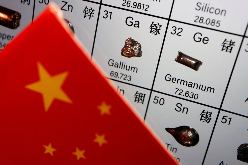 Illustration du gallium et du germanium avec le drapeau chinois