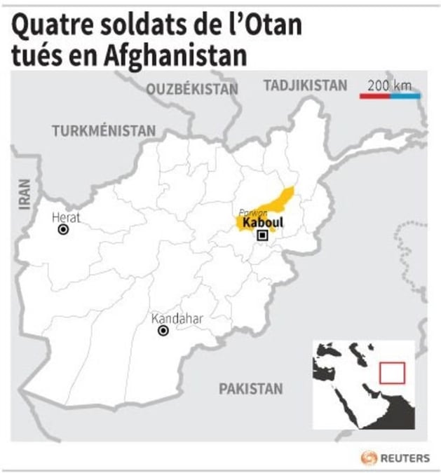 Quatre soldats de l'Otan tués dans l'est de l'Afghanistan