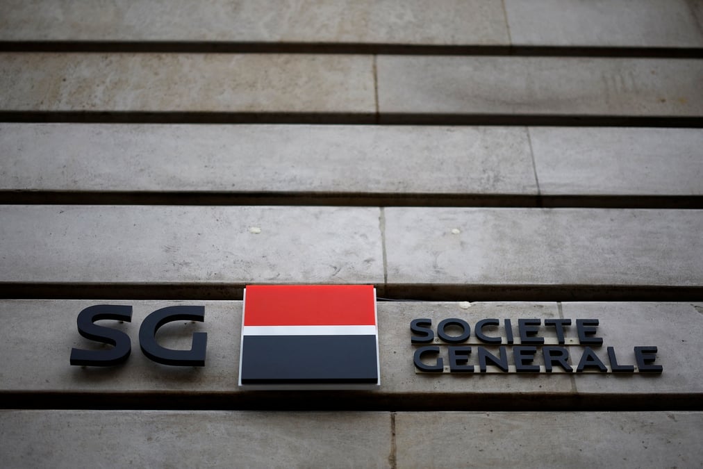 Le logo de la banque francaise societe generale