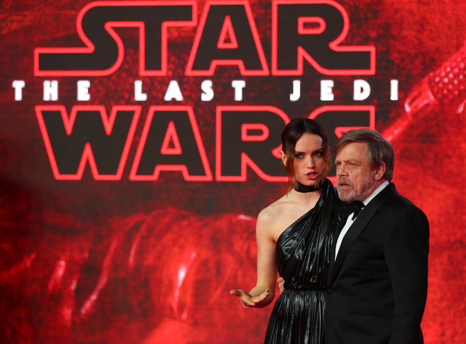 "le dernier jedi" (star wars) rapporte 450 millions de dollars le premier week-end