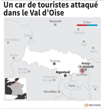 Un car de touristes attaque dans le val d’oise