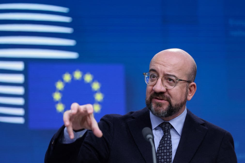 Le president du conseil europeen, charles michel, lors du sommet des dirigeants de l'union europeenne, a bruxelles