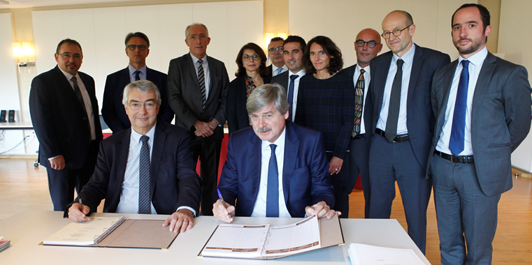 A. Condaminas (BP Occitane) et P. Chauvois (BP Sud) actent la création de Sud Croissance