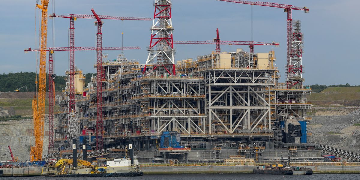 L’usine Arctic LNG 2 en construction en juillet 2022.