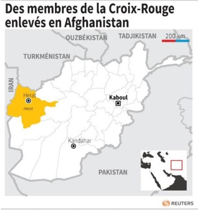 Cinq membres du CICR enlevés dans l'ouest de l'Afghanistan