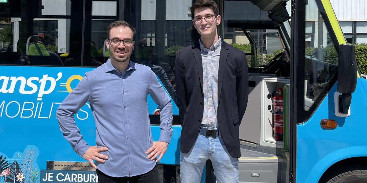 Darius Martin et Camille Monjo ont créé la startup Via Transit, qui propose aux collectivités une plateforme numérique rassemblant toutes les formes de mobilités disponibles sur un territoire.