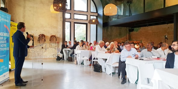 A. Deljarry, président de la CCI 34, en ouverture du séminaire tenu le 17 septembre