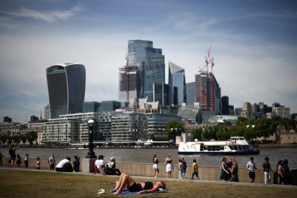 Vue sur le quartier financier de la city de londres