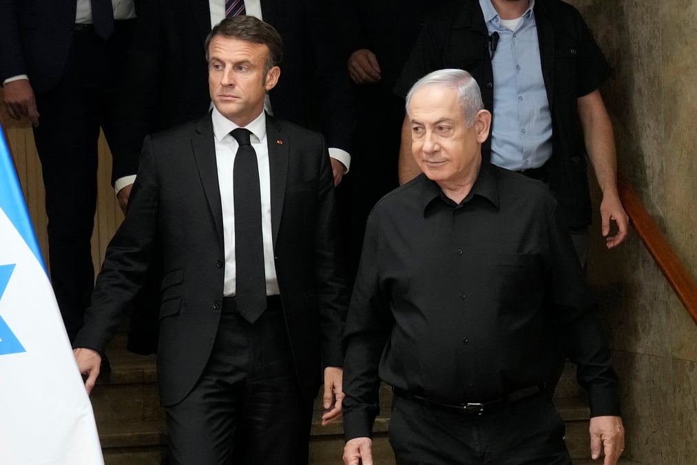 Macron et netanyahu a jerusalem