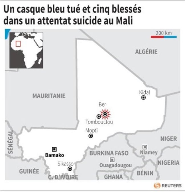 Un casque bleu tué et cinq blessés dans un attentat suicide