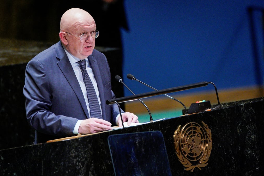 Photo de l'ambassadeur de la russie a l'onu, vassily nebenzia