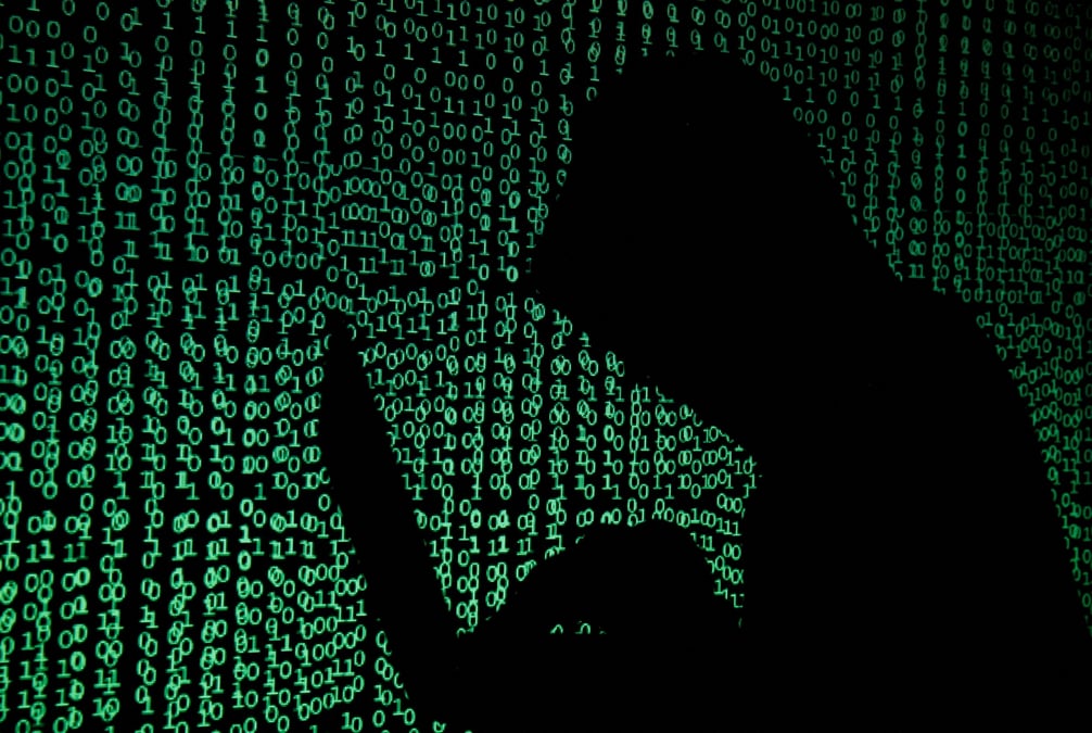 Illustration d'un hacker utilisant un laptop