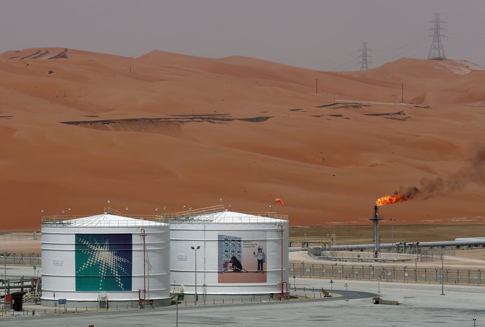 Installation de production du champ petrolier shaybah de saudi aramco dans le quart vide