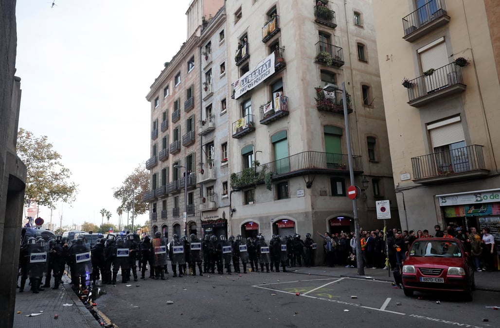 Manifestations et blocage de routes en catalogne