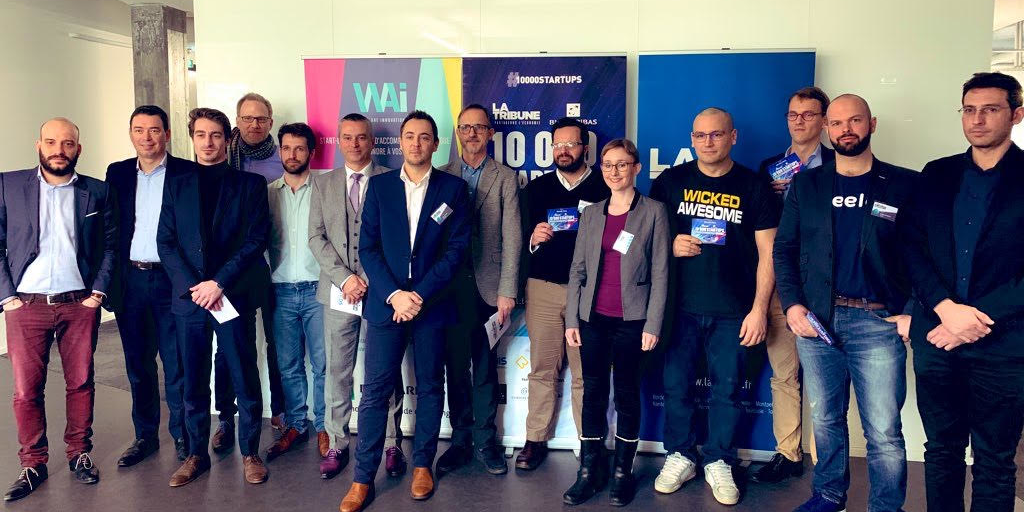 le jury et les lauréats de l'étape strasbourgeoise de 10000 startups pour changer le monde.