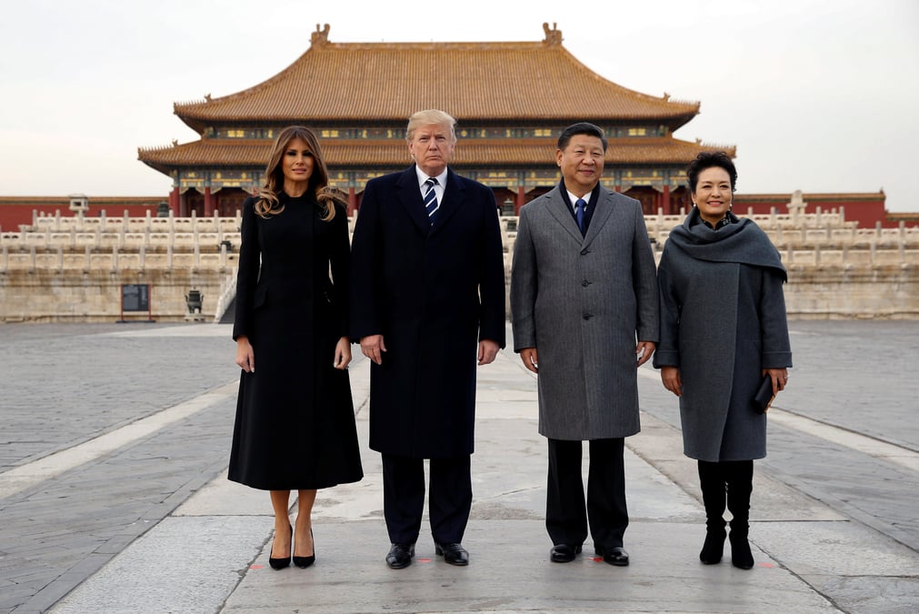 Pekin deroule le tapis rouge pour donald trump