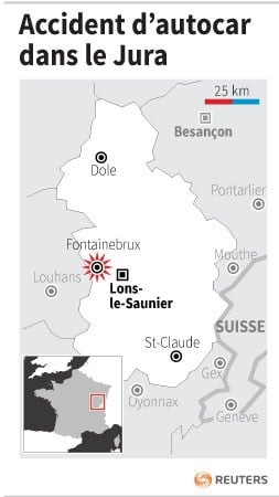 Accident d’autocar dans le jura