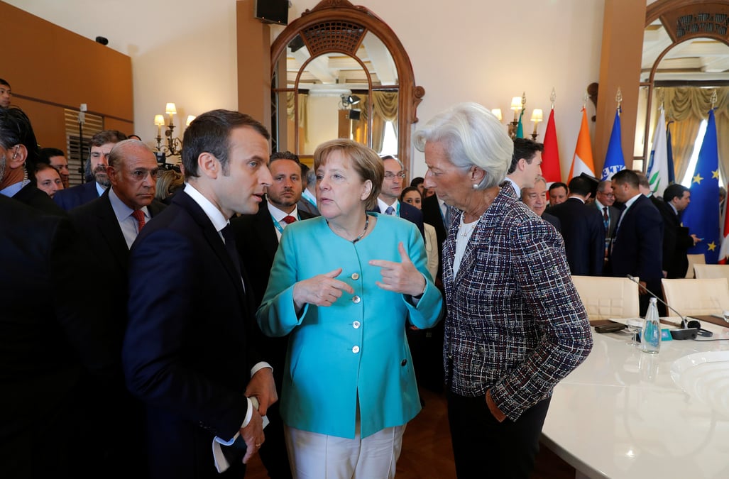 merkel macron lagarde