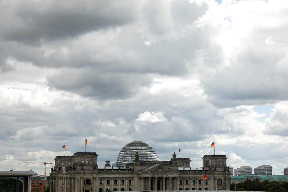 Vue generale du reichstag, la chambre du parlement allemand, a berlin