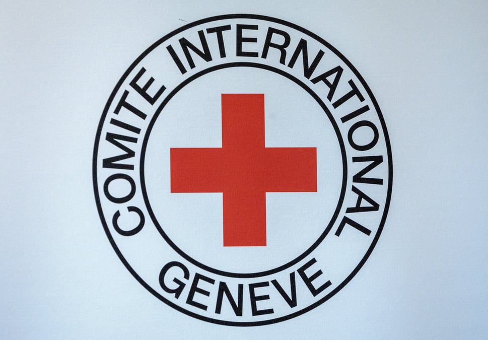 Le logo du comite international de la croix-rouge (cicr) a geneve, en suisse