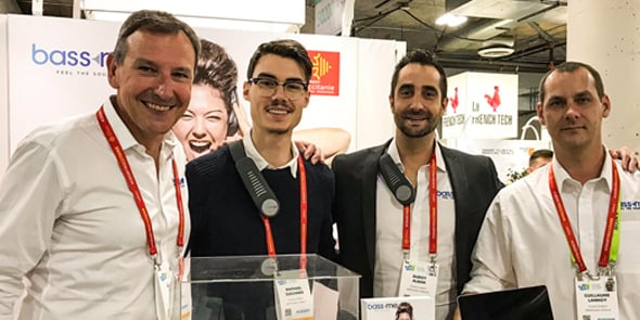L'équipe de la startup perpignanaise BassMe, sur le CES 2019